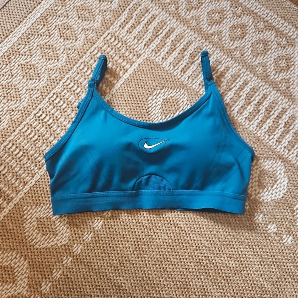 Nike Dri-Fit Teal Sports Bra Adjustable Straps - M